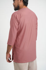 Patawali Three Quarter Sleeve Top  - Smokey Pink