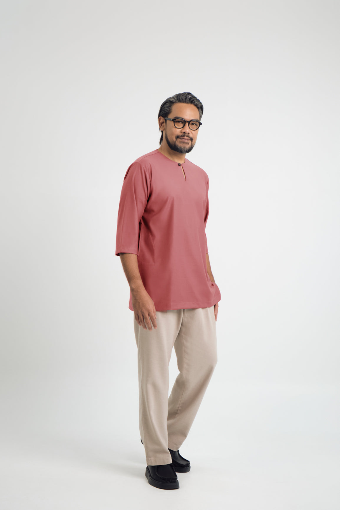 Patawali Three Quarter Sleeve Top  - Dark Rose
