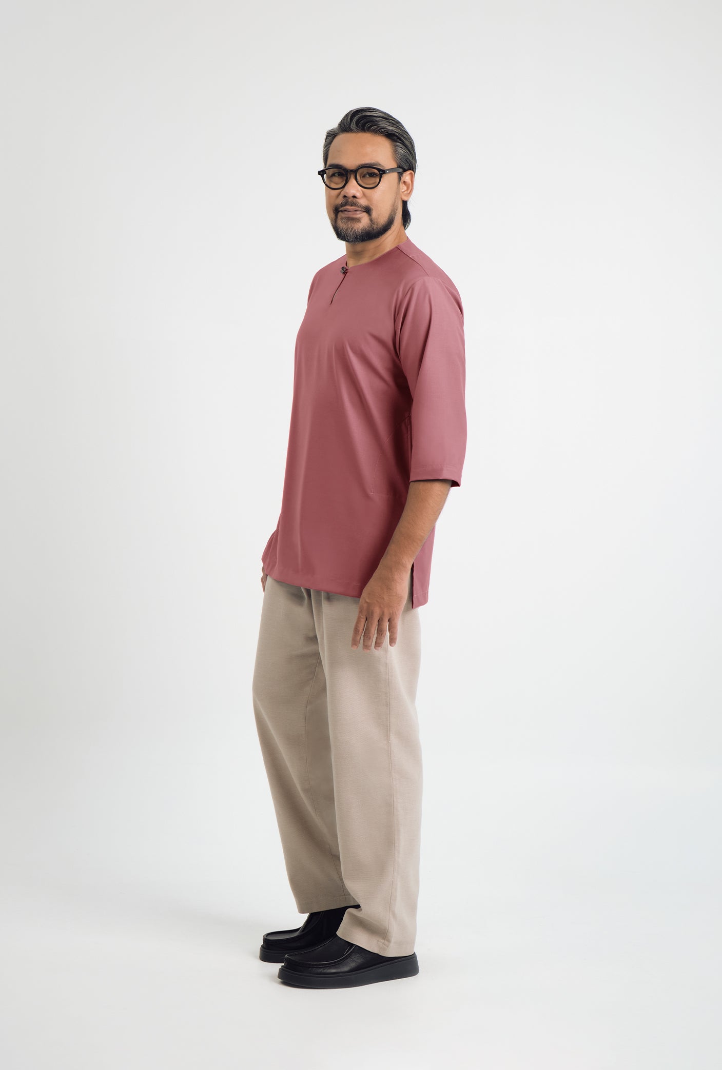 Patawali Three Quarter Sleeve Top  - Dark Rose