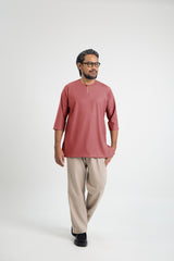 Patawali Three Quarter Sleeve Top  - Dark Rose