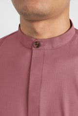 Patawali Collared Top  - Dark Rose