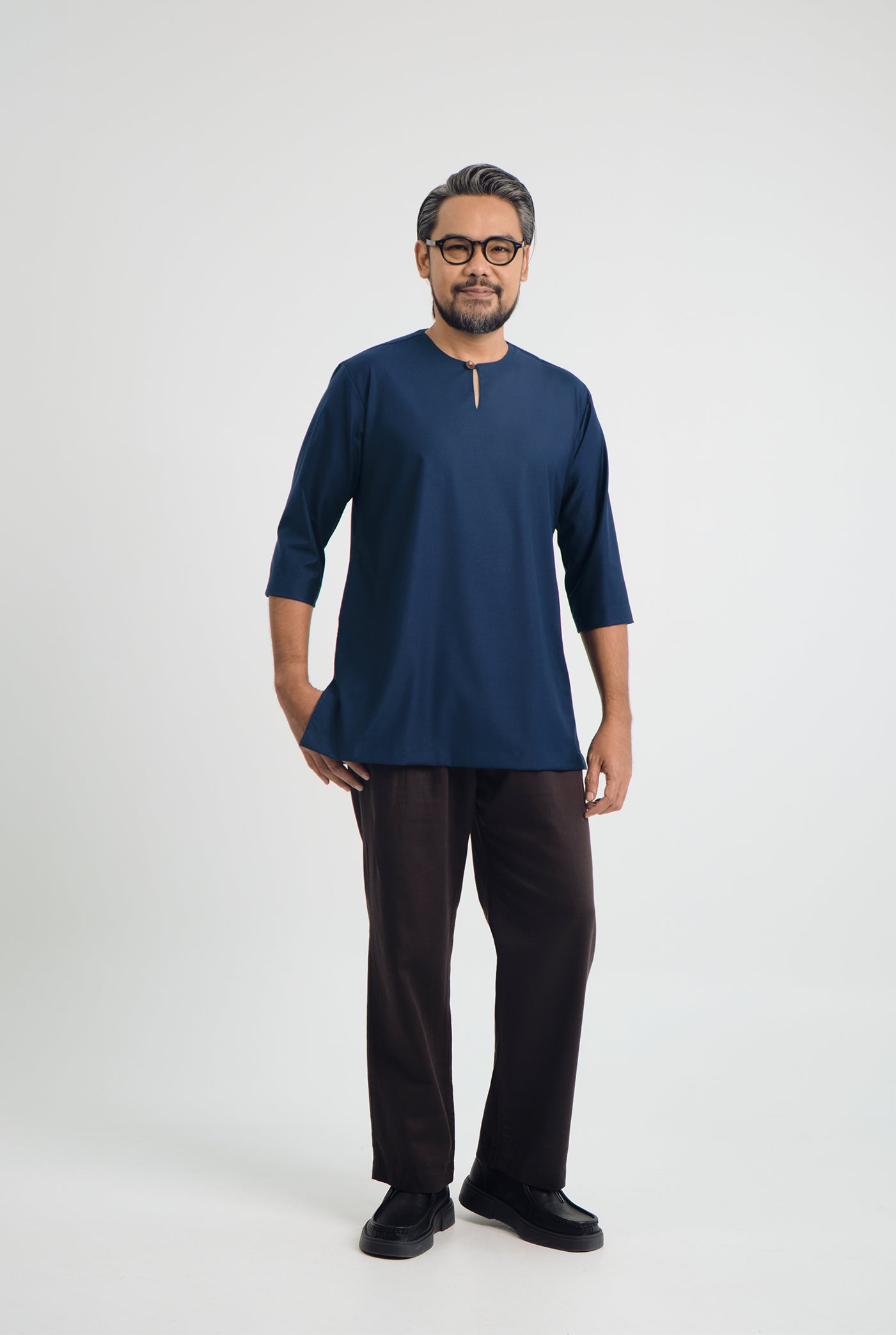 Patawali Three Quarter Sleeve Top  - Royal Blue