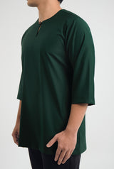 Patawali Three Quarter Sleeve Top  - Deep Green