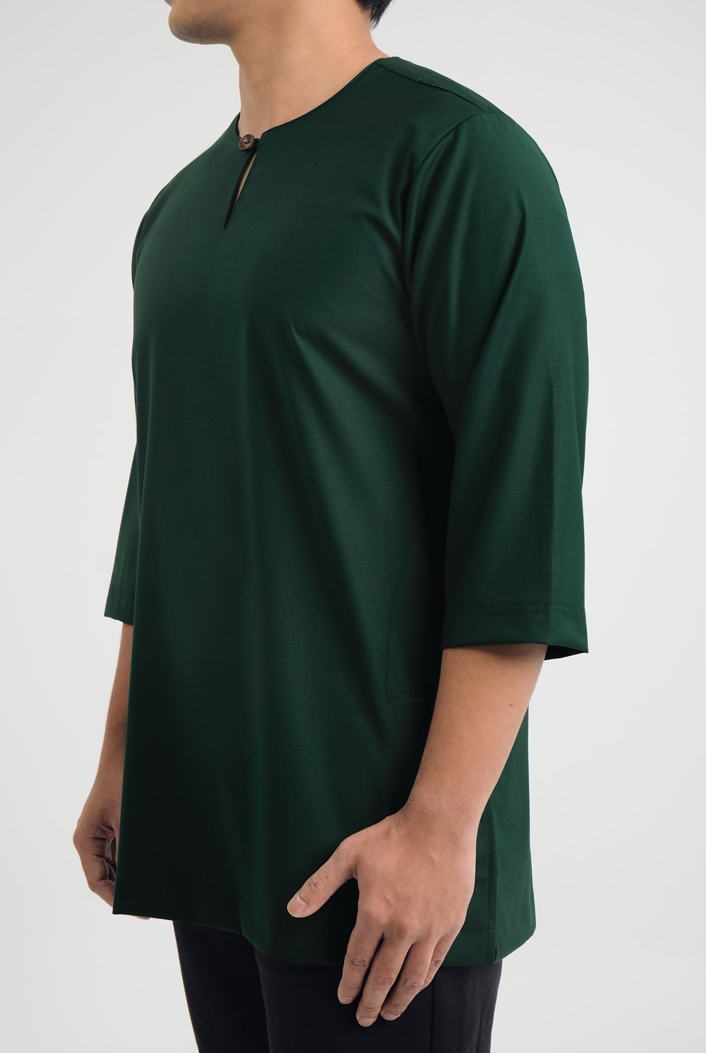Patawali Three Quarter Sleeve Top  - Deep Green