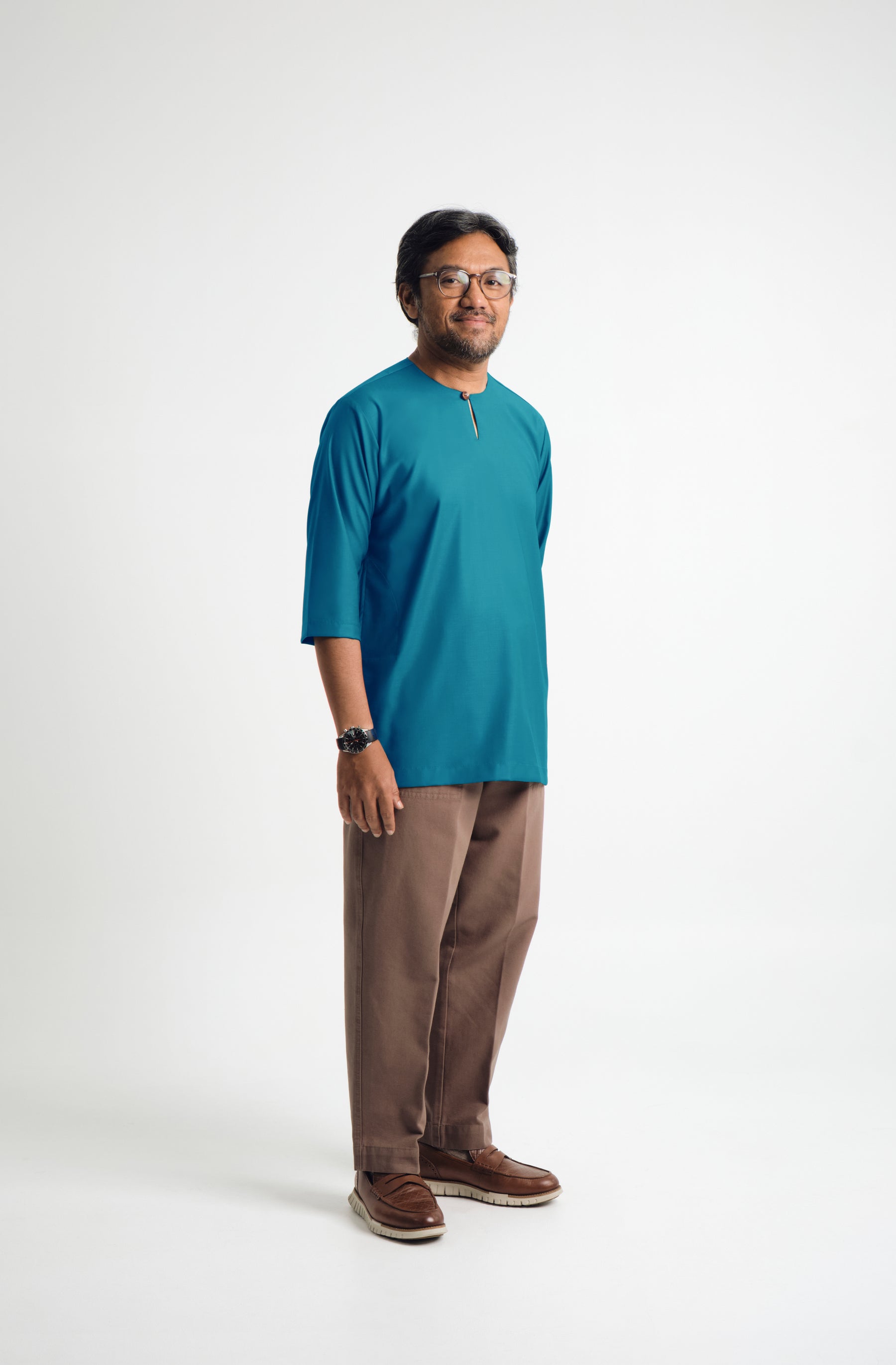 Patawali Three Quarter Sleeve Top  - Turquoise