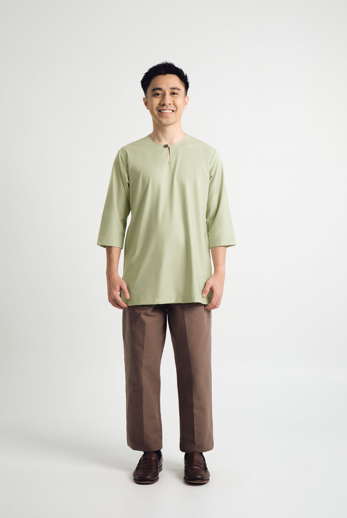 Patawali Three Quarter Sleeve Top  - Honeydew