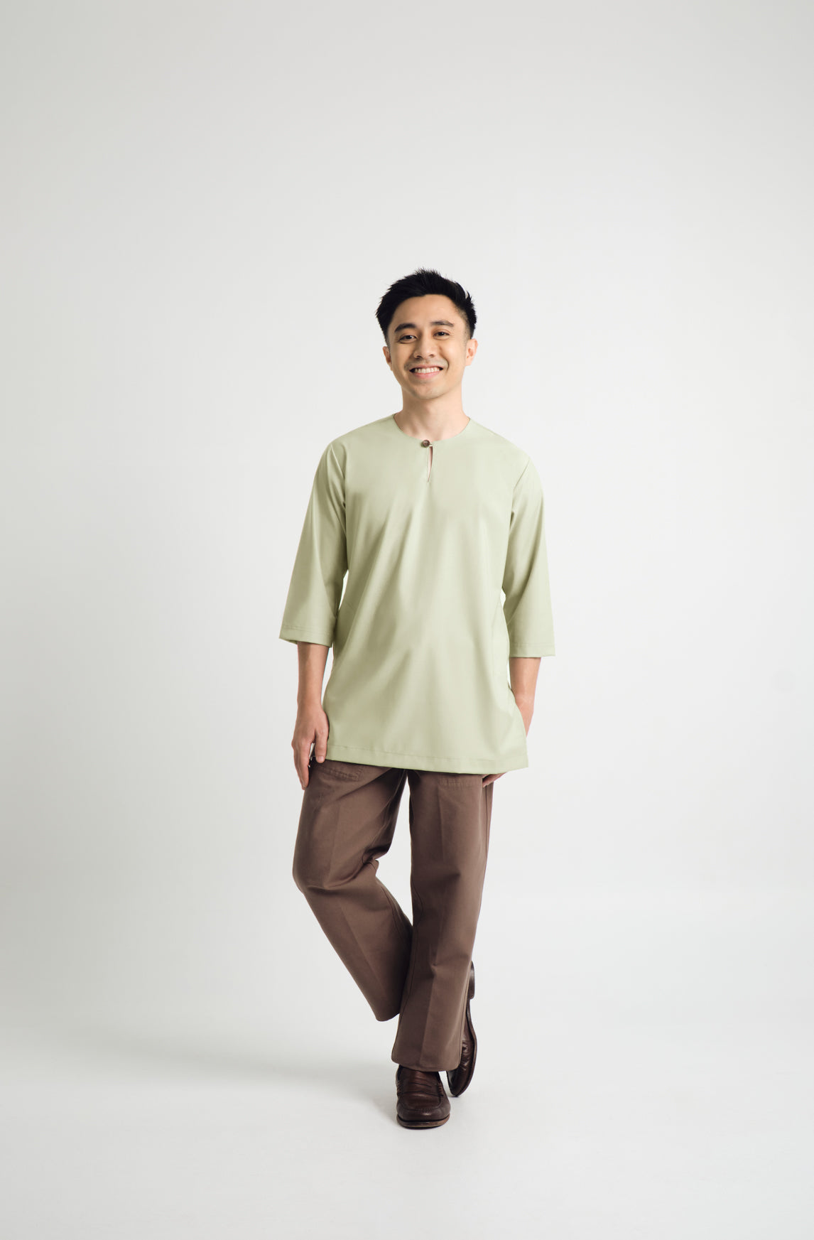 Patawali Three Quarter Sleeve Top  - Honeydew