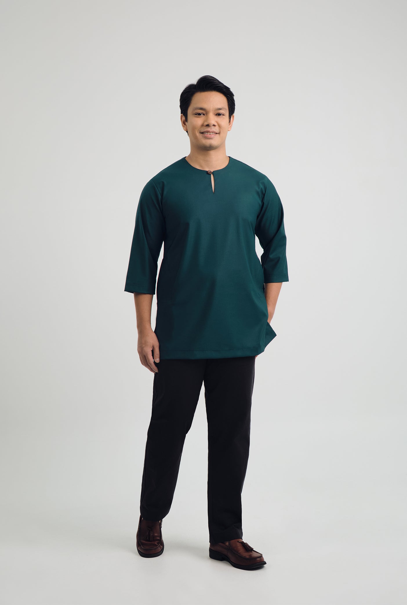 Patawali Three Quarter Sleeve Top  - Deep Teal