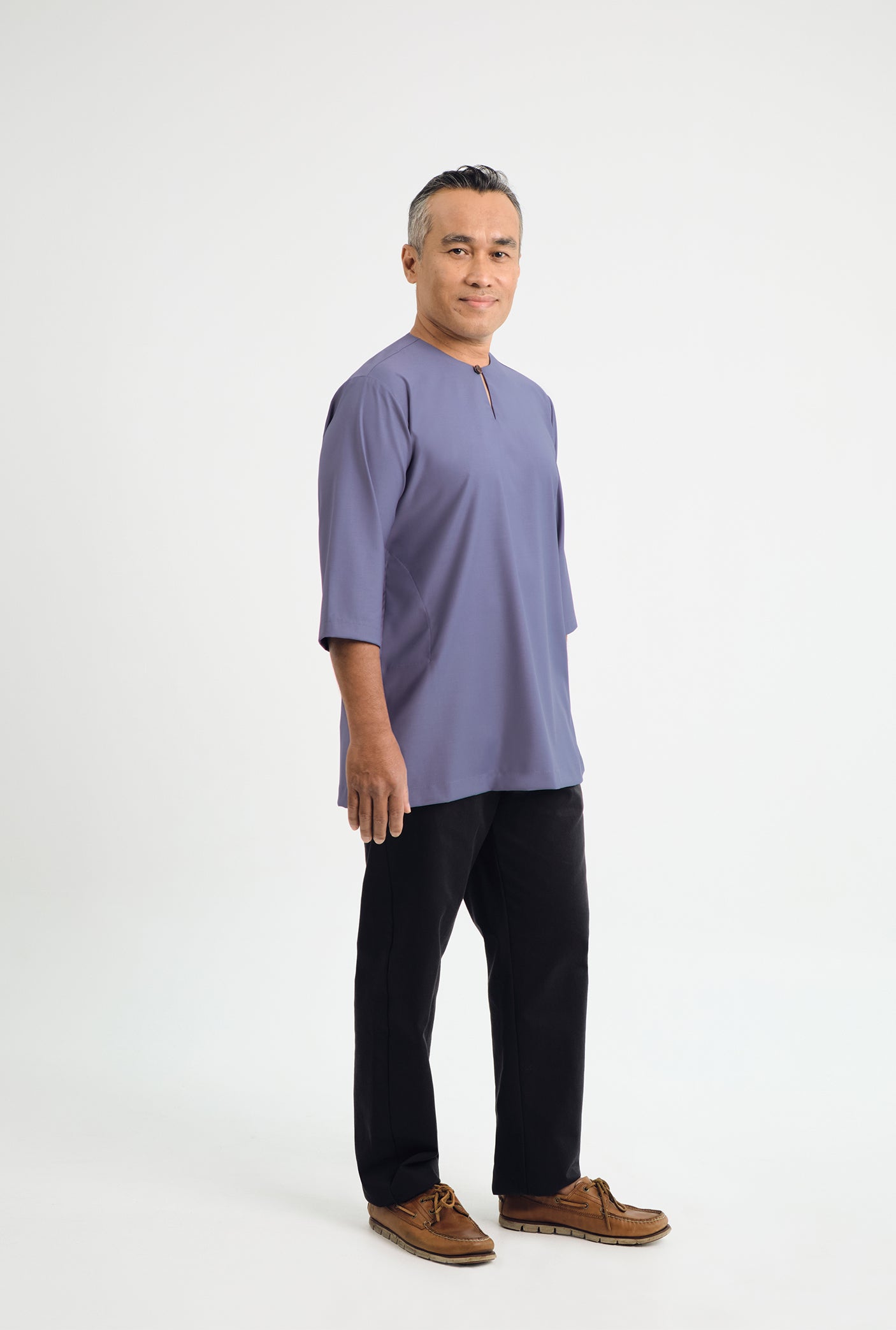 Patawali Three Quarter Sleeve Top  - Purple Yam