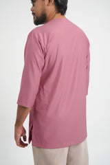 Patawali Three Quarter Sleeve Top  - Pink Belacan