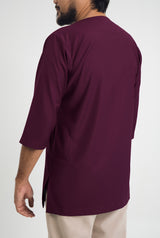 Patawali Three Quarter Sleeve Top  - Purple Manggis