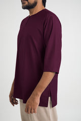 Patawali Three Quarter Sleeve Top  - Purple Manggis
