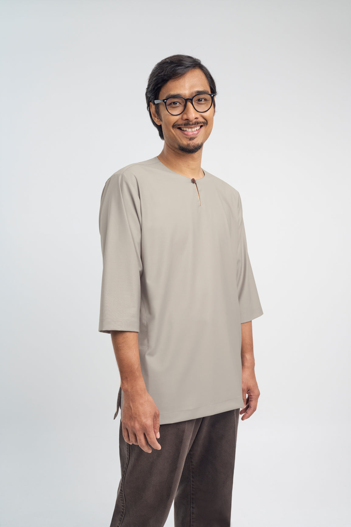 Patawali Three Quarter Sleeve Top  - Light Khaki