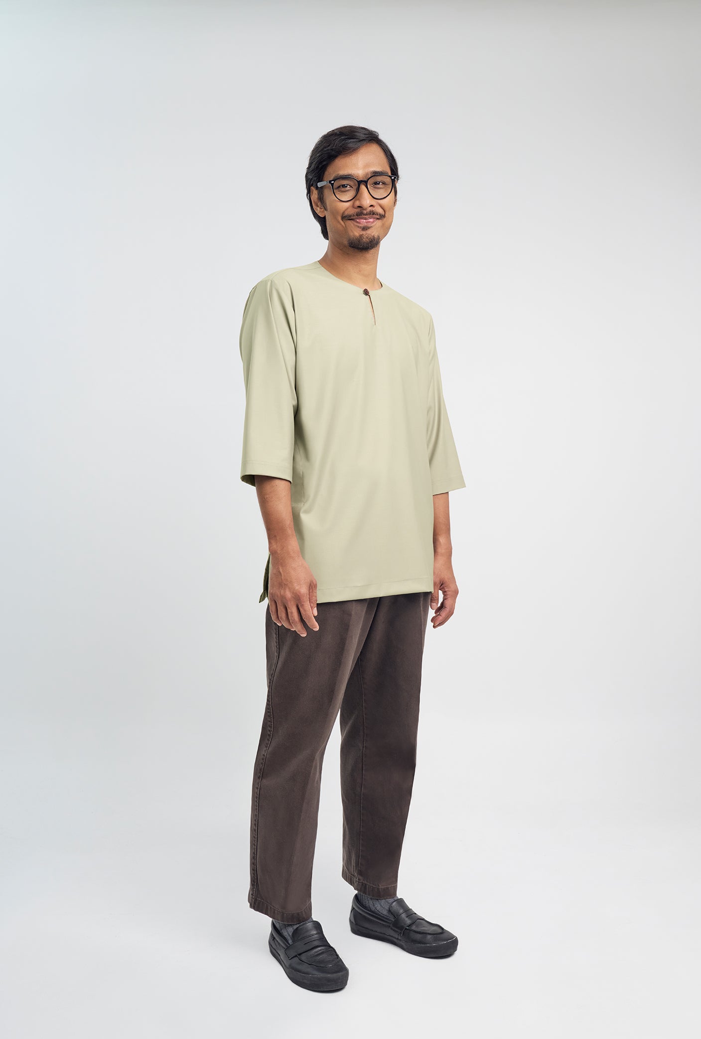 Patawali Three Quarter Sleeve Top  - Light Khaki