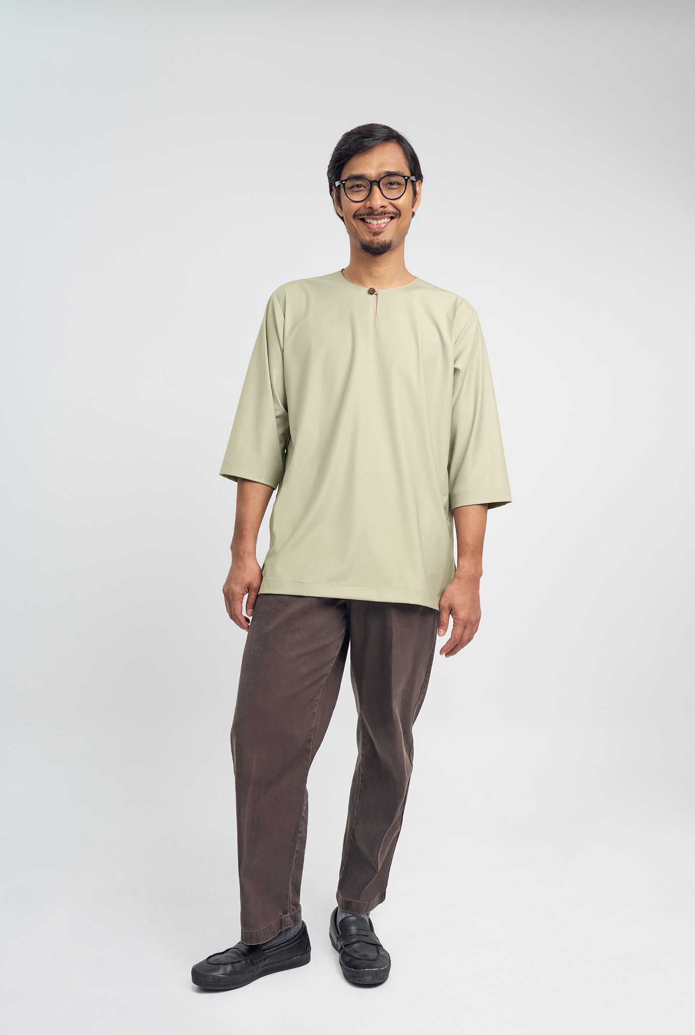Patawali Three Quarter Sleeve Top  - Light Khaki