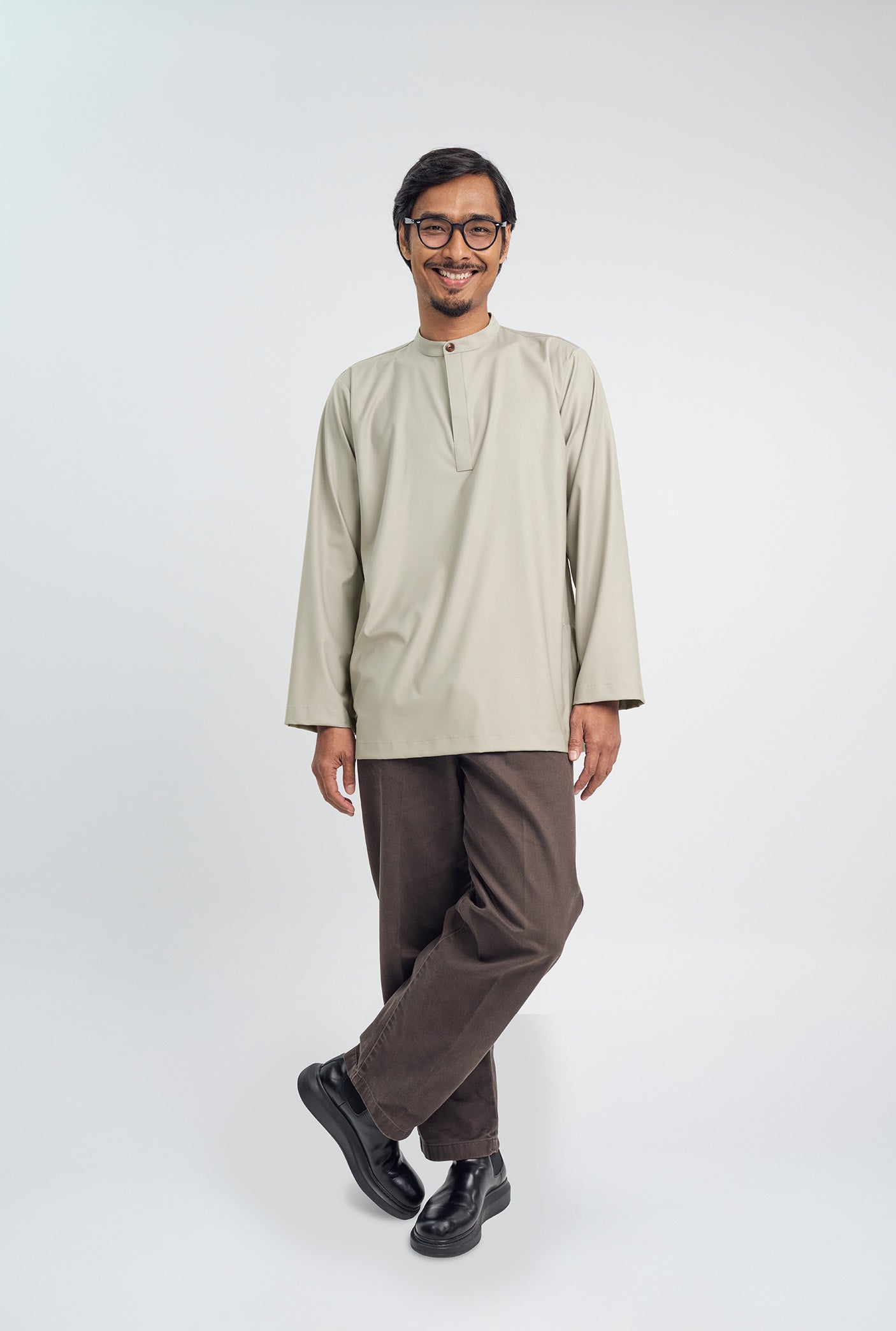 Patawali Collared Top  - Light Taupe