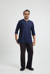 Patawali Three Quarter Sleeve Top - Dark Navy