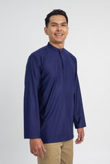 Patawali Collared Top  - Dark Navy
