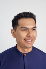 Patawali Collared Top  - Dark Navy