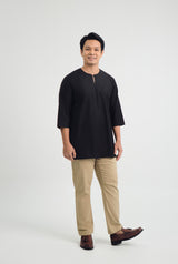 Patawali Three Quarter Sleeve Top  - Opal Black