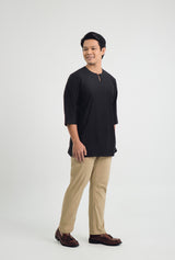 Patawali Three Quarter Sleeve Top  - Opal Black