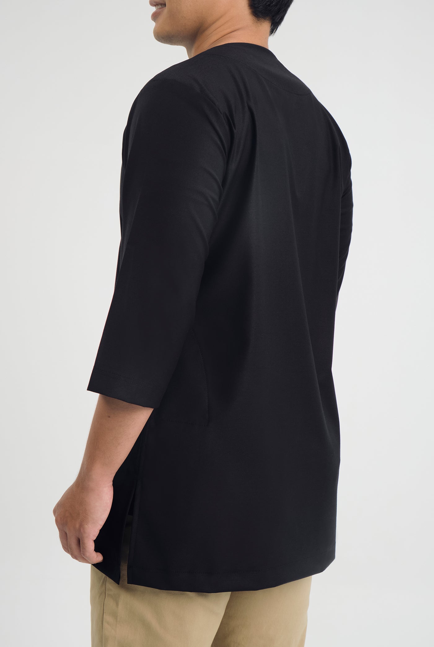 Patawali Three Quarter Sleeve Top  - Opal Black