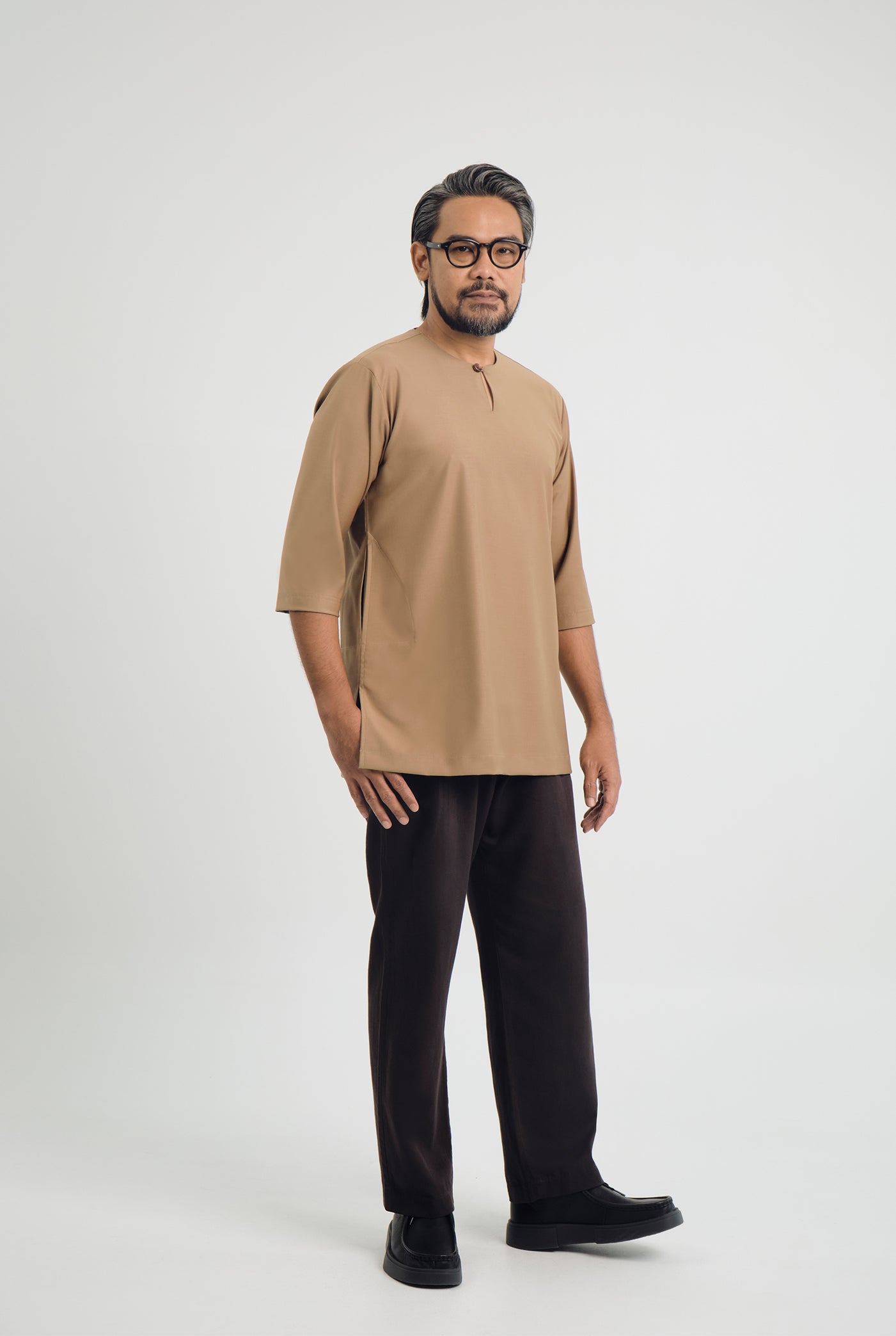 Patawali Three Quarter Sleeve Top  - Hazel Brown
