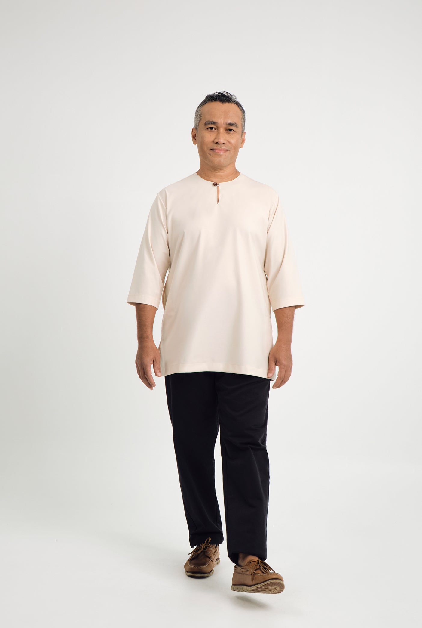 Patawali Three Quarter Sleeve Top  - Ecru Beige