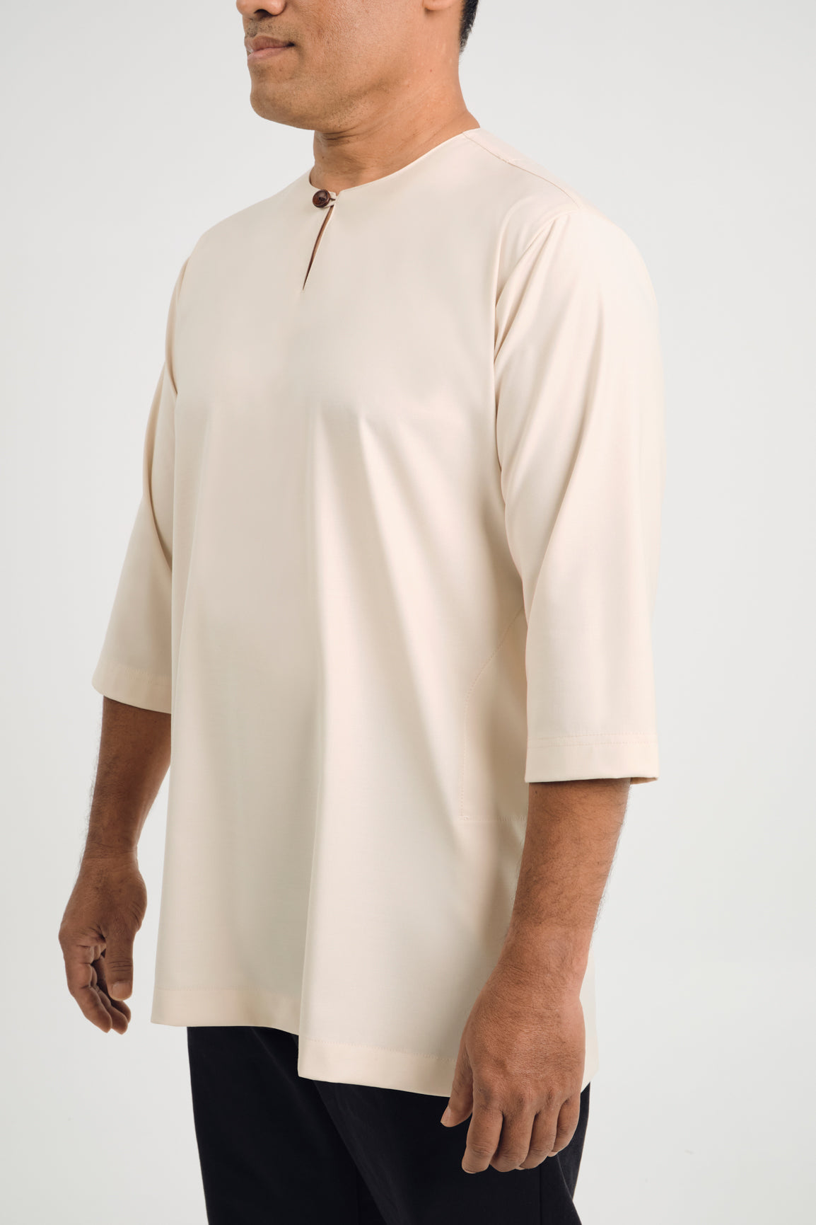 Patawali Three Quarter Sleeve Top  - Ecru Beige