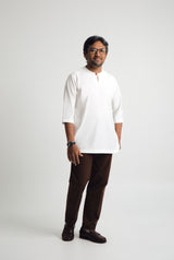 Patawali Three Quarter Sleeve Top  - Antique White