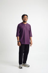 Patawali Three Quarter Sleeve Top  - Dark Purple