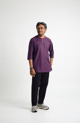 Patawali Three Quarter Sleeve Top  - Dark Purple