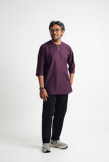 Patawali Three Quarter Sleeve Top  - Dark Purple
