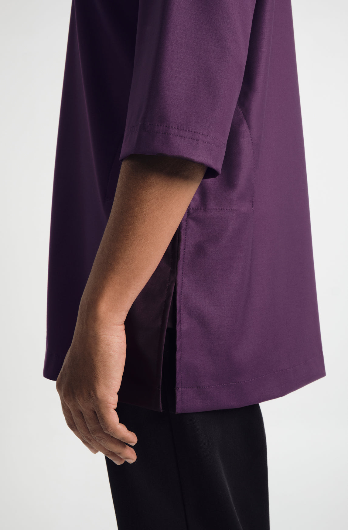 Patawali Three Quarter Sleeve Top  - Dark Purple