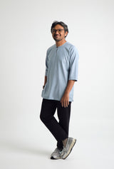 Patawali Three Quarter Sleeve Top  - Light Blue