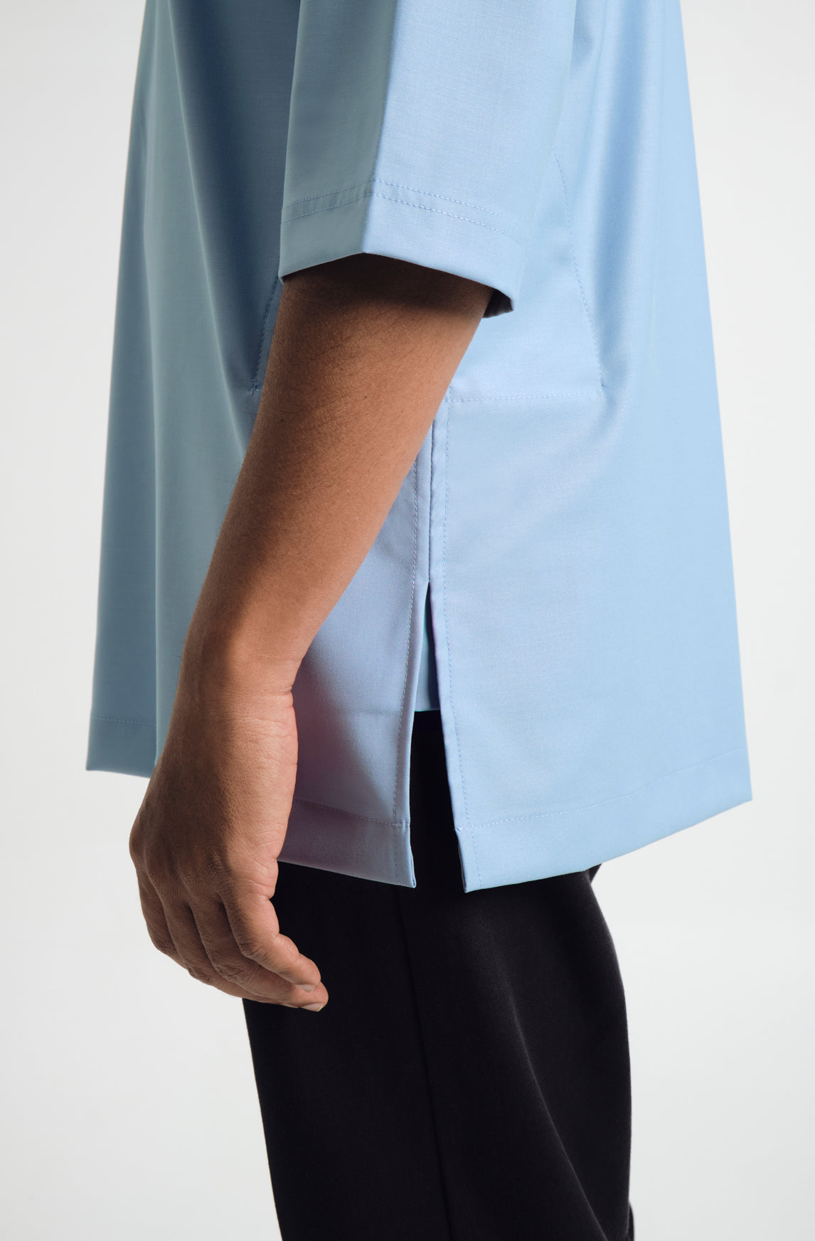 Patawali Three Quarter Sleeve Top  - Light Blue