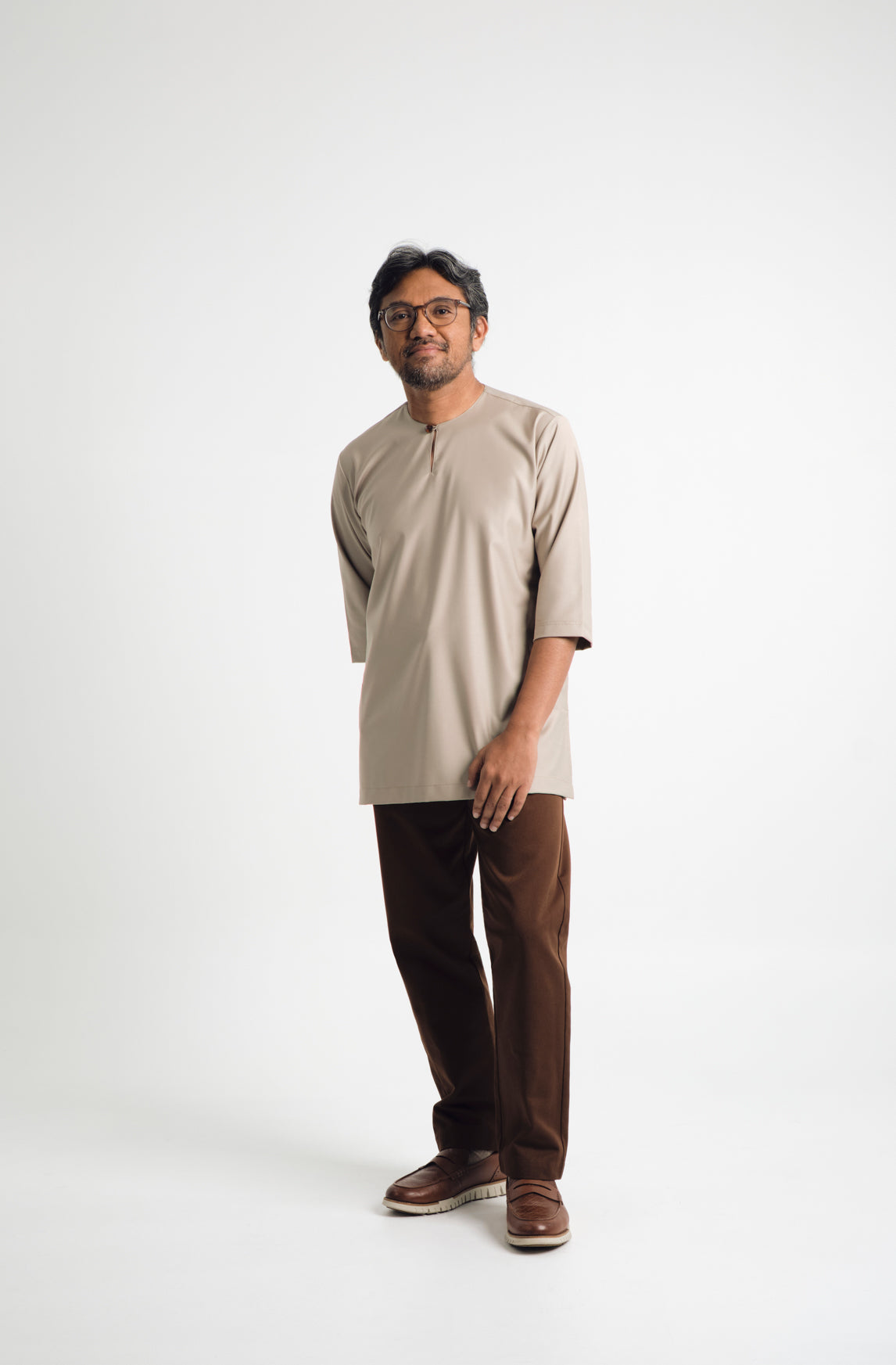 Patawali Three Quarter Sleeve Top  - Light Olive