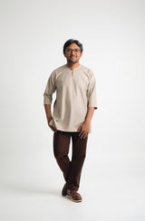 Patawali Three Quarter Sleeve Top  - Light Olive