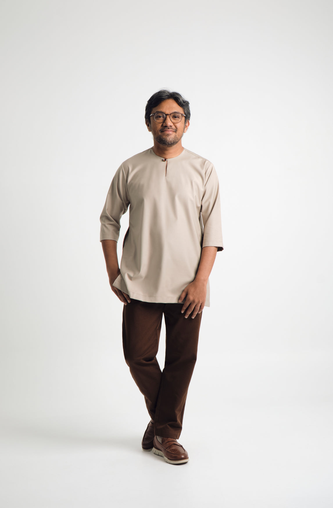 Patawali Three Quarter Sleeve Top  - Light Olive