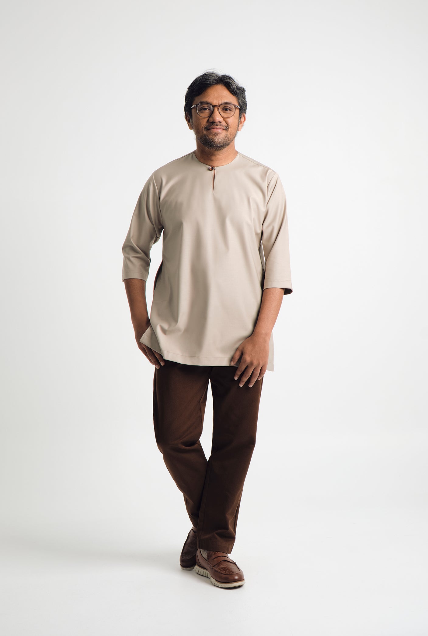 Patawali Three Quarter Sleeve Top  - Light Olive