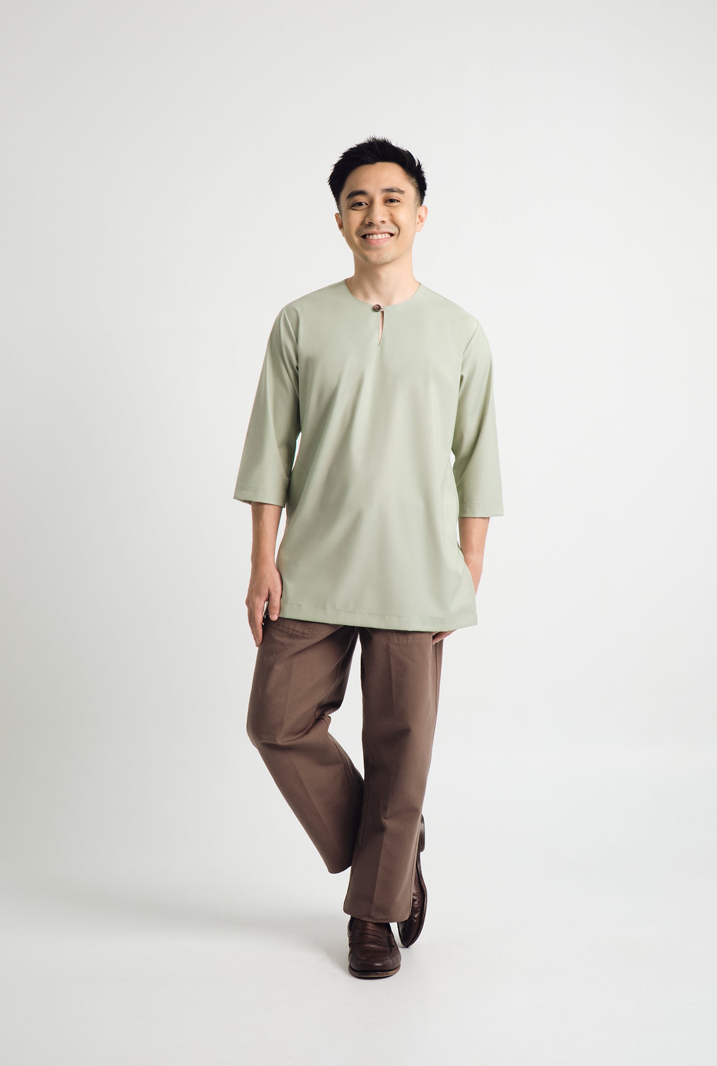 Patawali Three Quarter Sleeve Top  - Mint Green