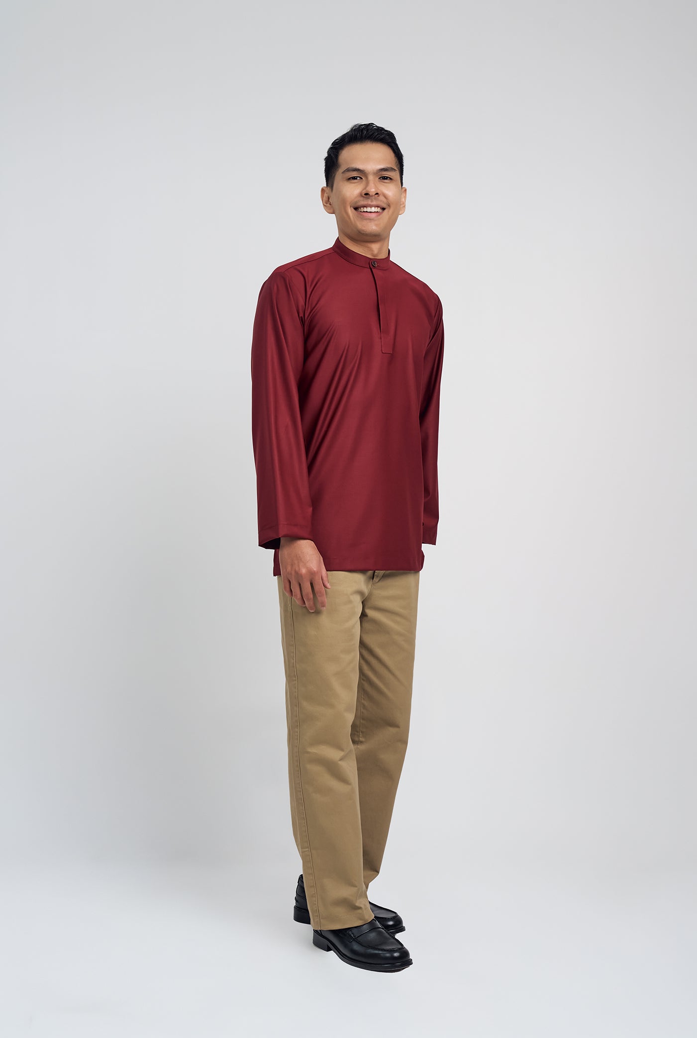 Patawali Collared Top  - Mahogany Red