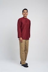 Patawali Collared Top  - Mahogany Red