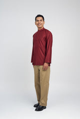 Patawali Collared Top  - Mahogany Red
