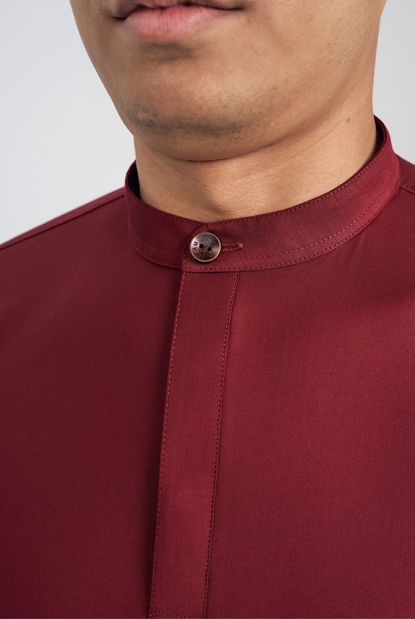 Patawali Collared Top  - Mahogany Red