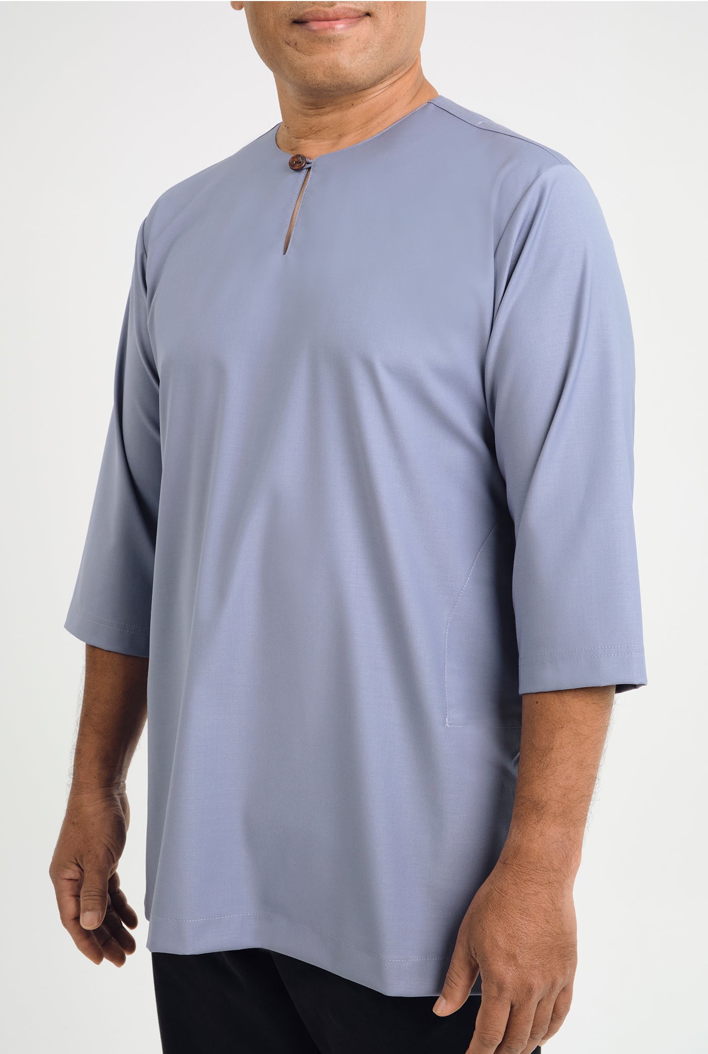 Patawali Three Quarter Sleeve Top  - Stone Blue