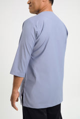 Patawali Three Quarter Sleeve Top  - Stone Blue