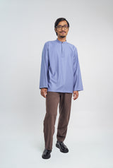 Patawali Collared Top  - Stone Blue