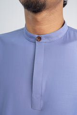 Patawali Collared Top  - Stone Blue