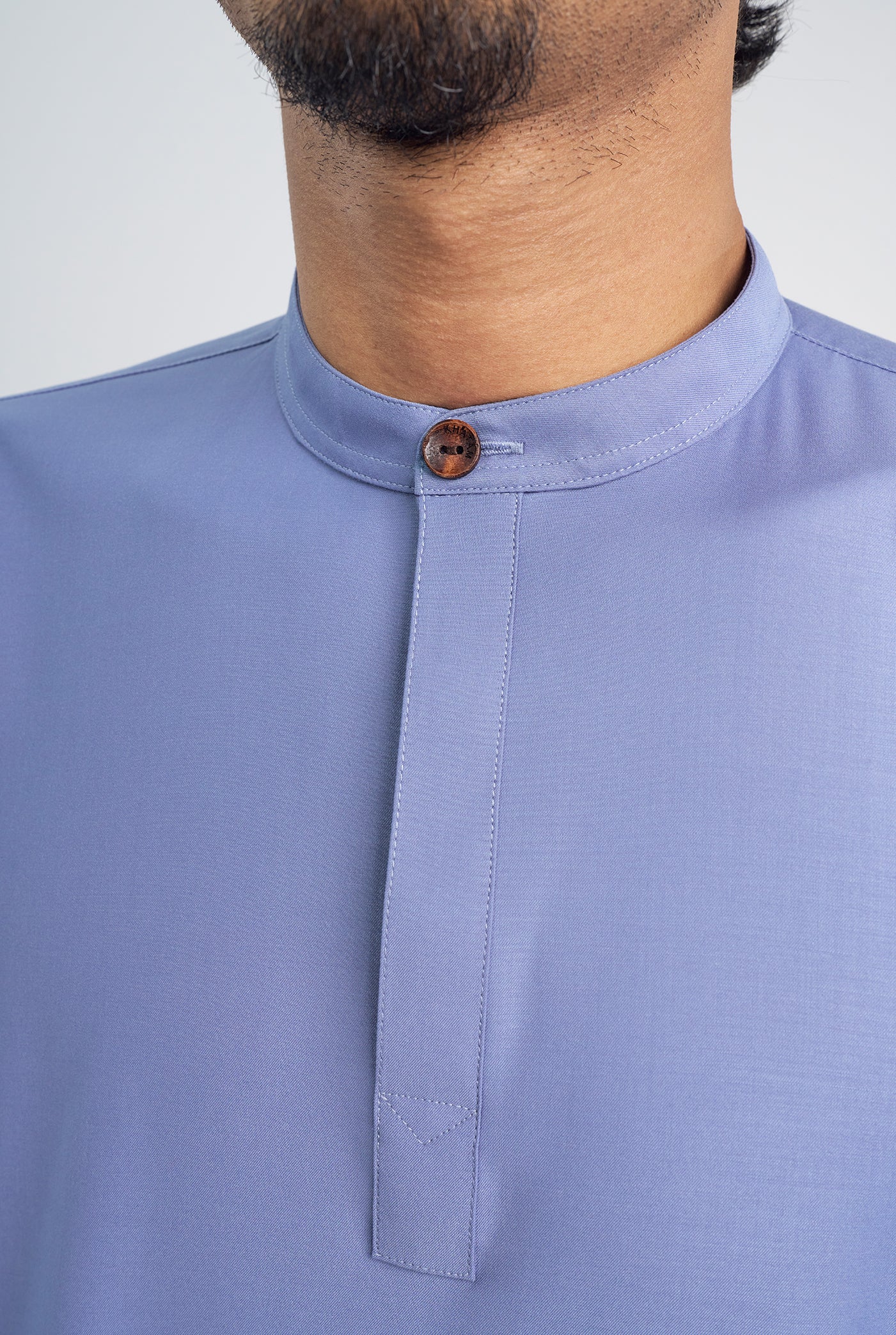 Patawali Collared Top  - Stone Blue